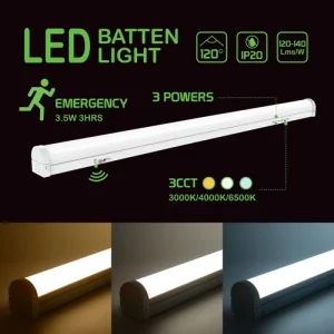 LED Nova Batten Light Safety Emergency & Sensor Light Fitting 3CCT 4FT/5FT/6FT