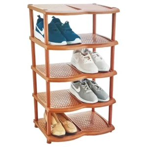 5 Tier Shoe Rack Plastic Shoe Storage Organizer Shoe Stand Shelf Space Saving Br