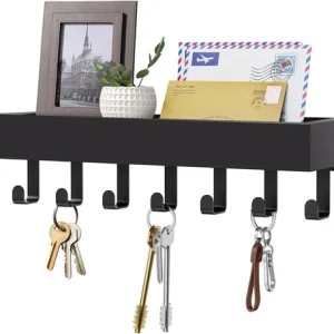 Key Holder Wall Mount Magnetic Adhesive, Key Hooks Rack with Shelf | Key Hanger