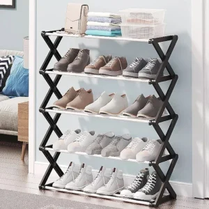 5 Tier Shoe Rack Stand Storage Self Organiser Lightweight Compact Space Saving